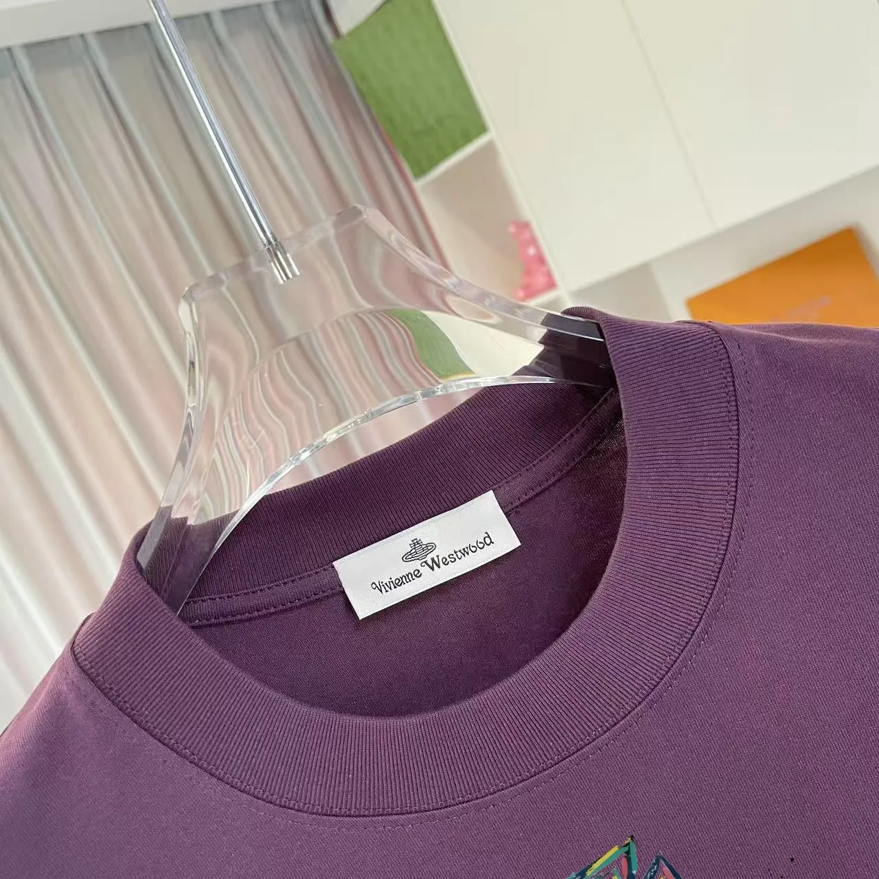 *Vivienne Westwood 2026 New Arrival logo g T Same Style Size：S M L XL XXL ：Black White Purple Gray